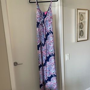 NEW Lilly Pulitzer Maui Maxi Dress - Oyster Bay Blue Miss Shell - size 2